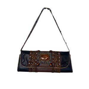 Mary Frances Vintage Hand-Beaded Italian Calf Hair Shoulder Bag/ Clutch